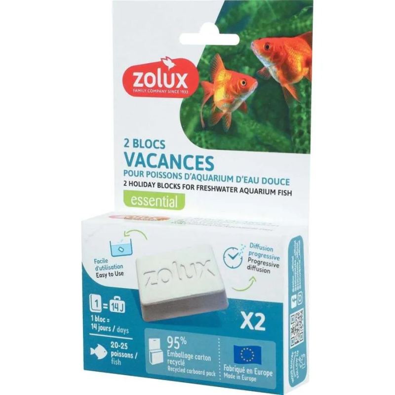Zolux Blocs vacances pour poissons x2 - Noscompagnons