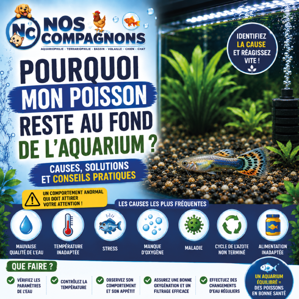 Pourquoi mon poisson reste au fond de l'aquarium ?